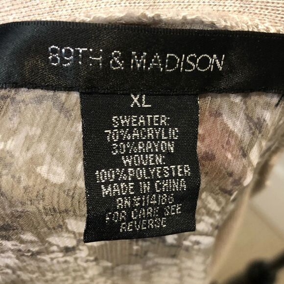 89th & Madison open front cardigan sweater with sheer snake skin print x large - Picture 8 of 9